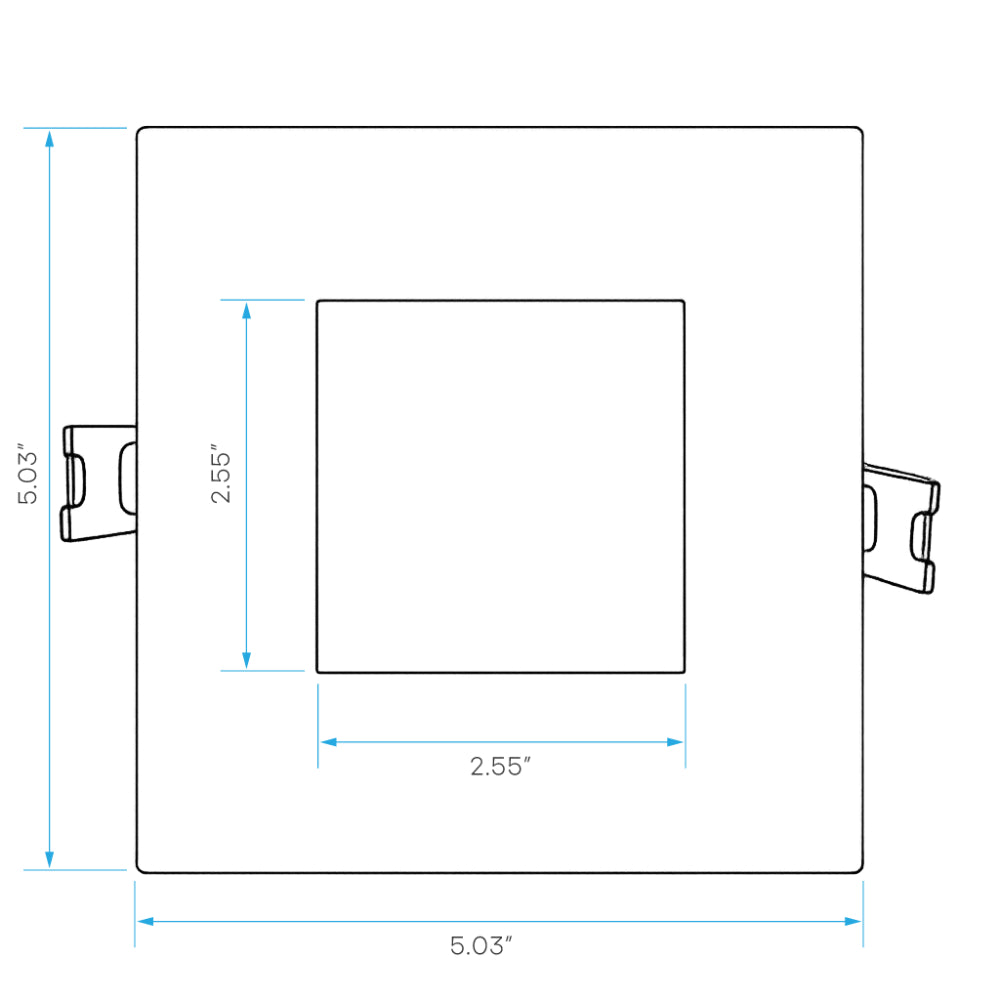 Luxrite 4" Mini Panel Square 5CCT Smooth Canless Wafer Spotlight Additional Image 1
