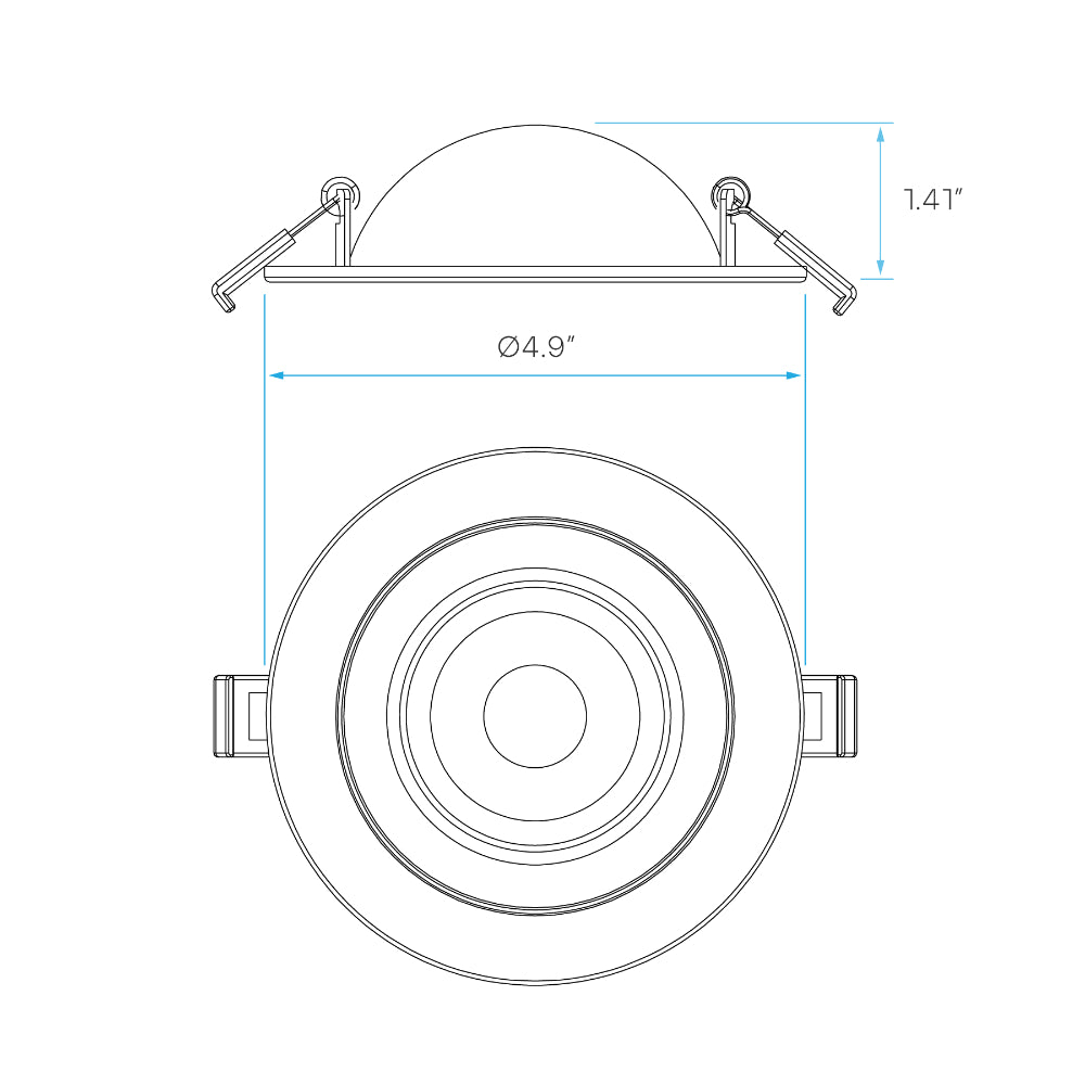 Luxrite 4" Recessed Floating Gimbal - 5 CCT Selectable Trim Additional Image 4