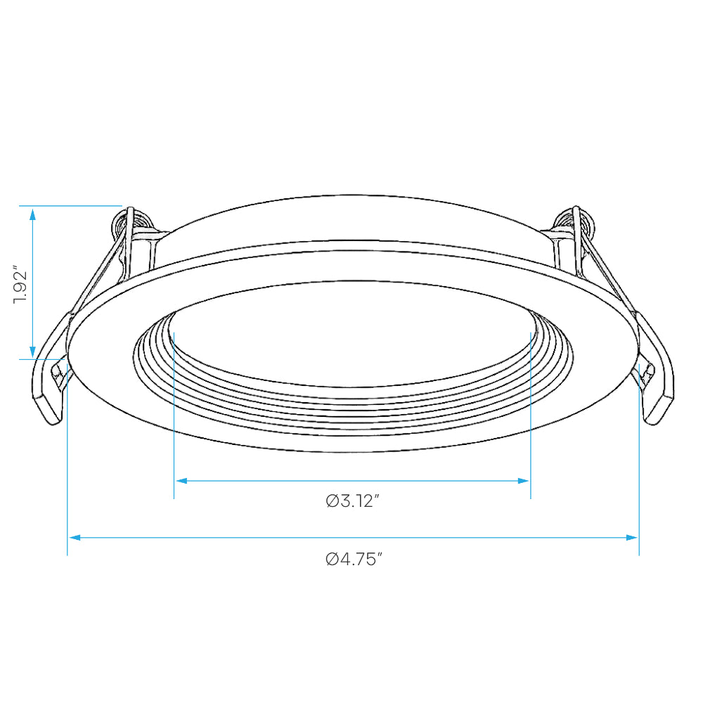 Luxrite 4" Recessed Mini Panel Canless Spotlight - 5CCT & 3 Wattage Selectable - Universal Voltage Additional Image 1