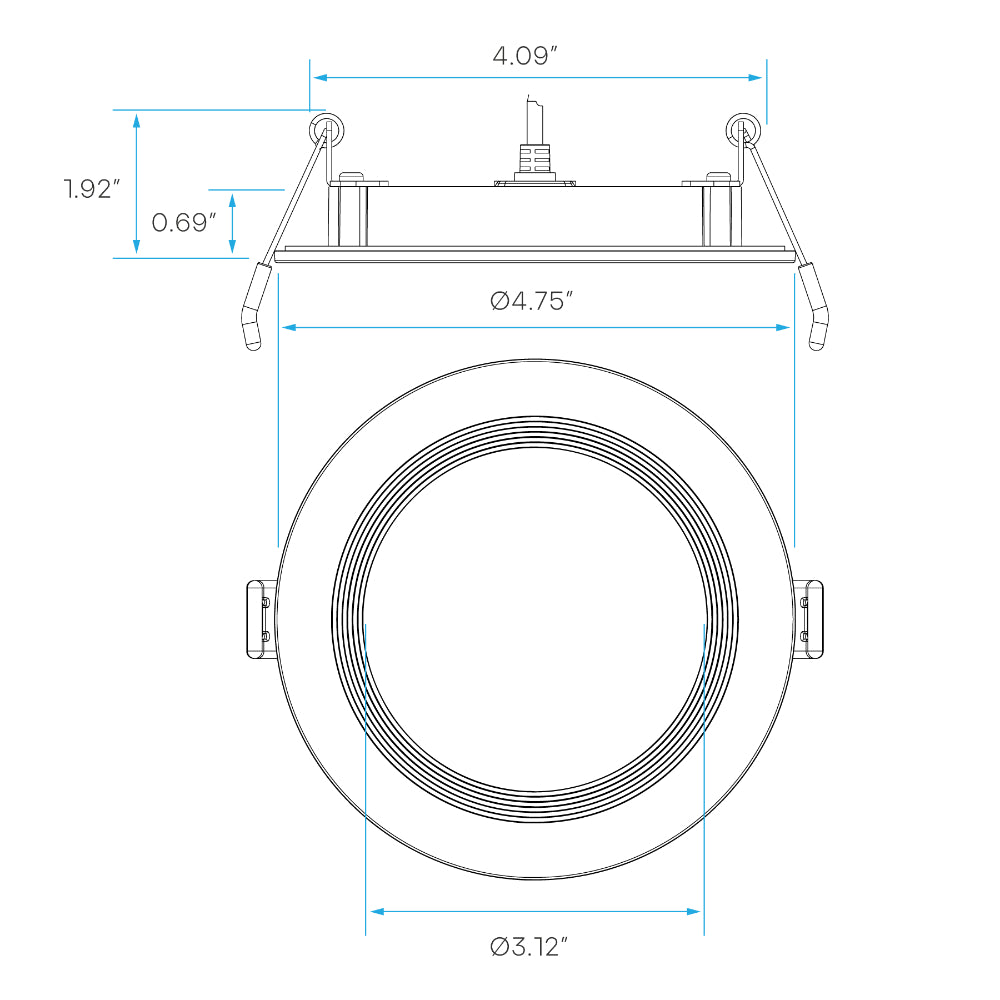 Luxrite 4" Recessed Mini Panel Canless Spotlight - 5CCT & 3 Wattage Selectable - Universal Voltage Additional Image 3