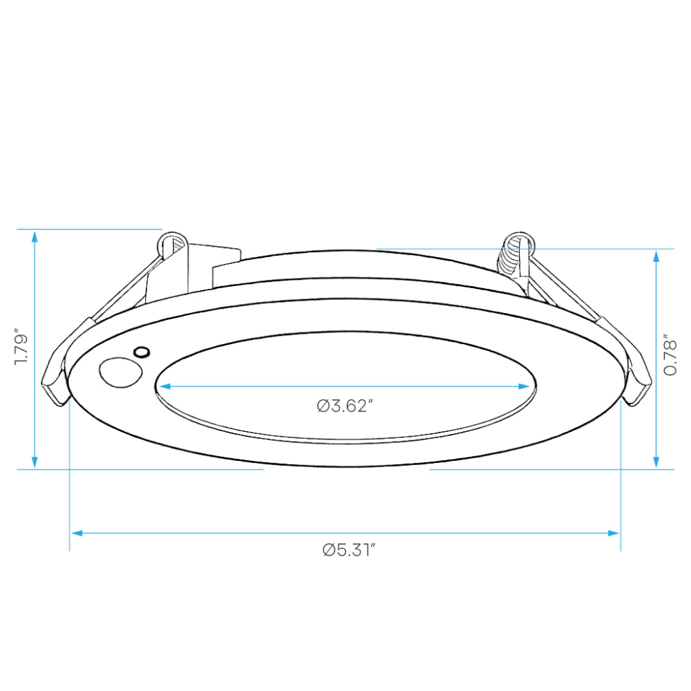 Luxrite 4" Recessed Mini Panel Canless Spotlight - 5CCT & Adjustable PIR Sensor - Universal Voltage Additional Image 1