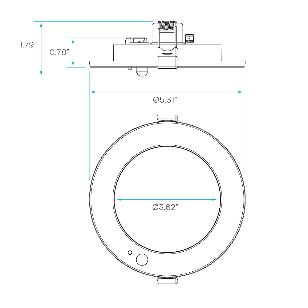 Luxrite 4" Recessed Mini Panel Canless Spotlight - 5CCT & Adjustable PIR Sensor - Universal Voltage Additional Image 5