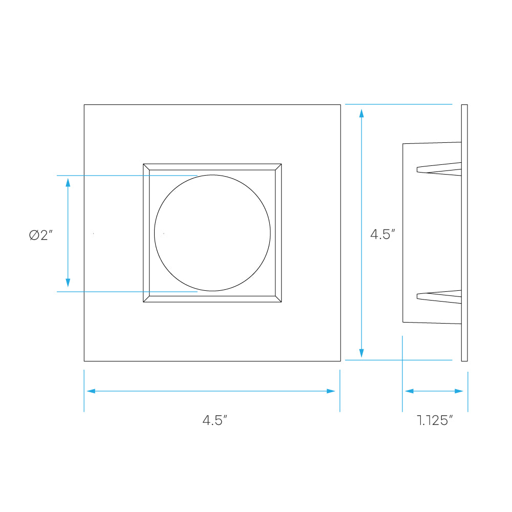 Luxrite 4" Regressed 5CCT Interchangeable Canless Spotlight Square Baffled Trim Additional Image 2