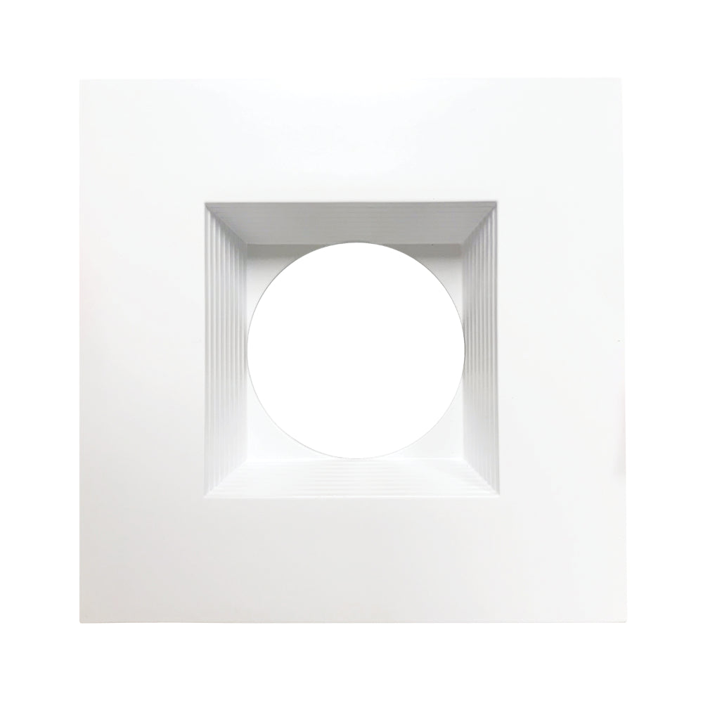 Luxrite 4" Regressed 5CCT Interchangeable Canless Spotlight Square Baffled Trim