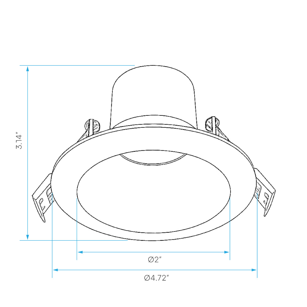 Luxrite 4" Regressed Canless Spotlight - Round - 5 CCT Select Universal Voltage/Dual Dimming Additional Image 1