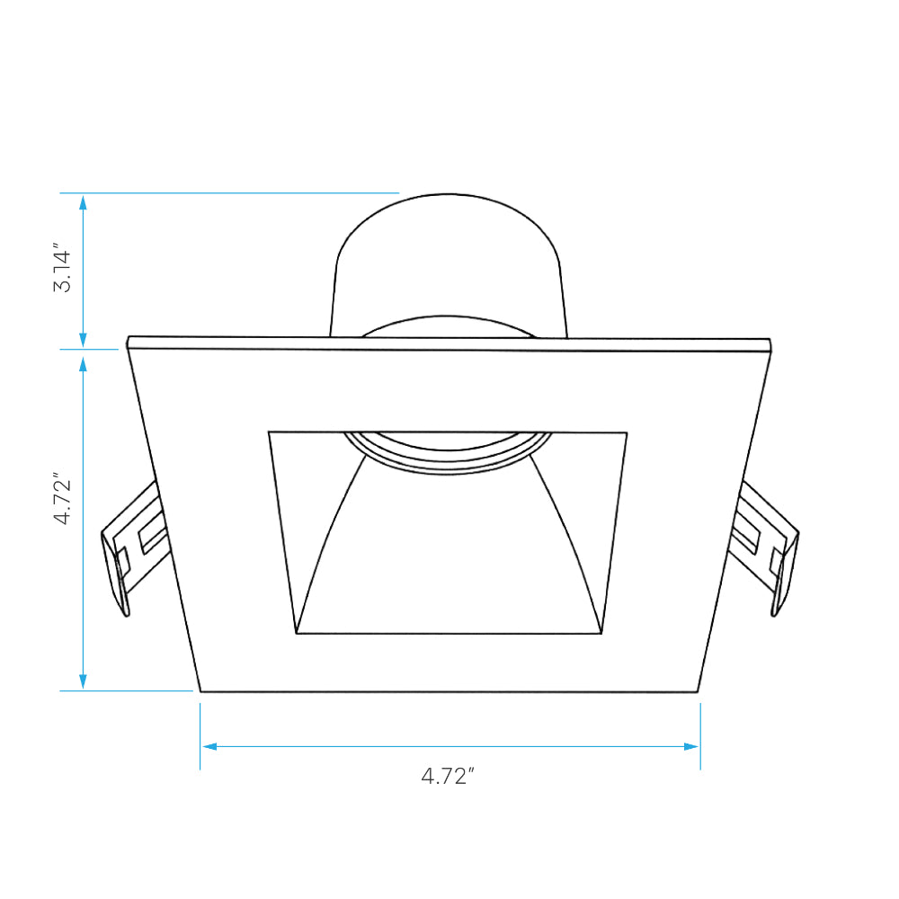 Luxrite 4" Regressed Canless Spotlight - Square - 5 CCT Select Universal Voltage/Dual Dimming Additional Image 1