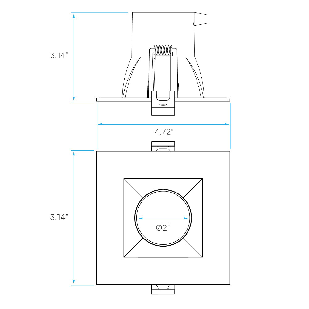 Luxrite 4" Regressed Canless Spotlight - Square - 5 CCT Select Universal Voltage/Dual Dimming Additional Image 3