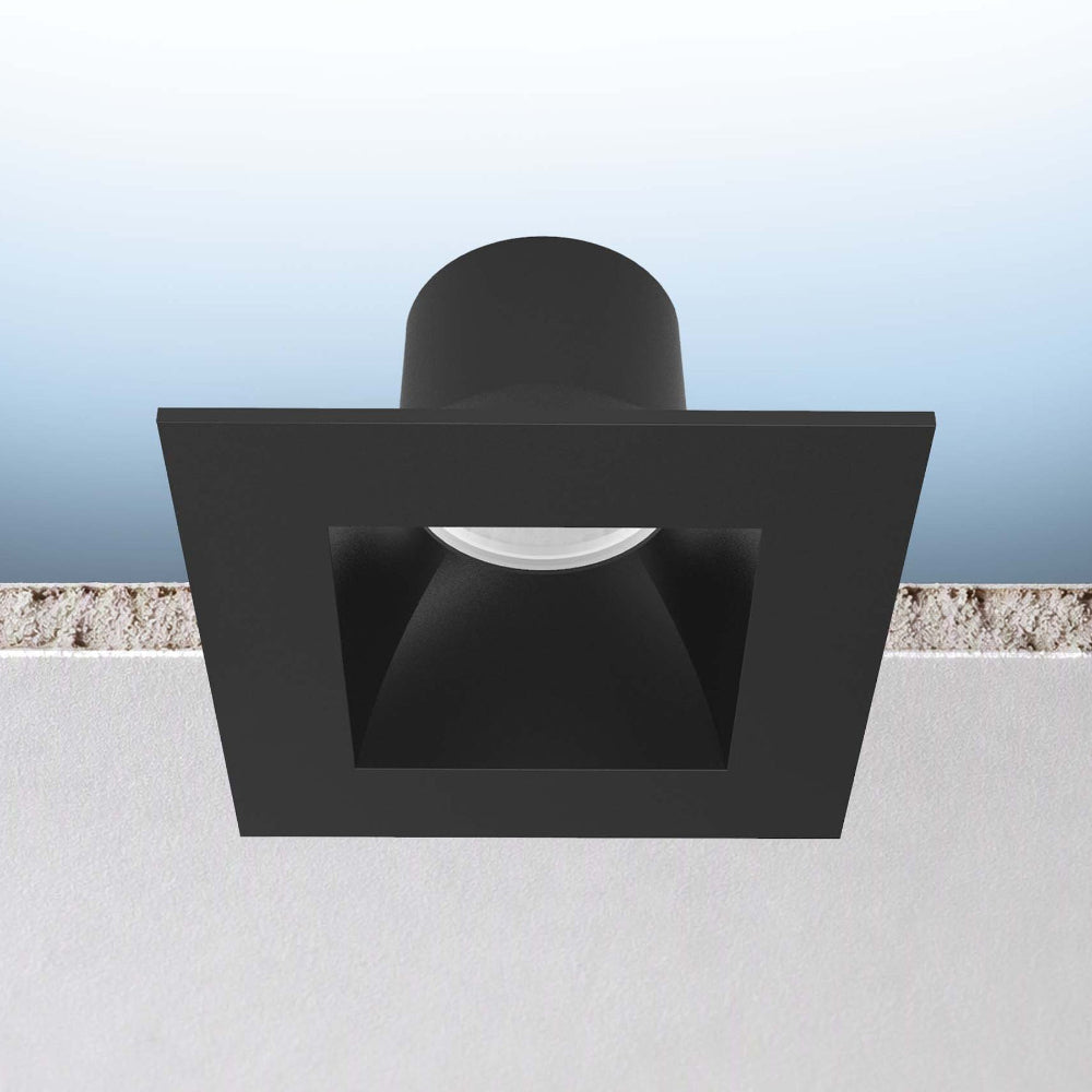 Luxrite 4" Regressed Canless Spotlight - Square - 5 CCT Select Universal Voltage/Dual Dimming