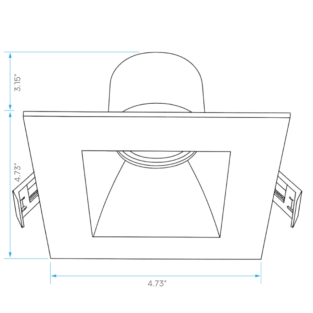 Luxrite 4" Regressed Canless Spotlight - Square - 5 CCT Selectable Additional Image 1