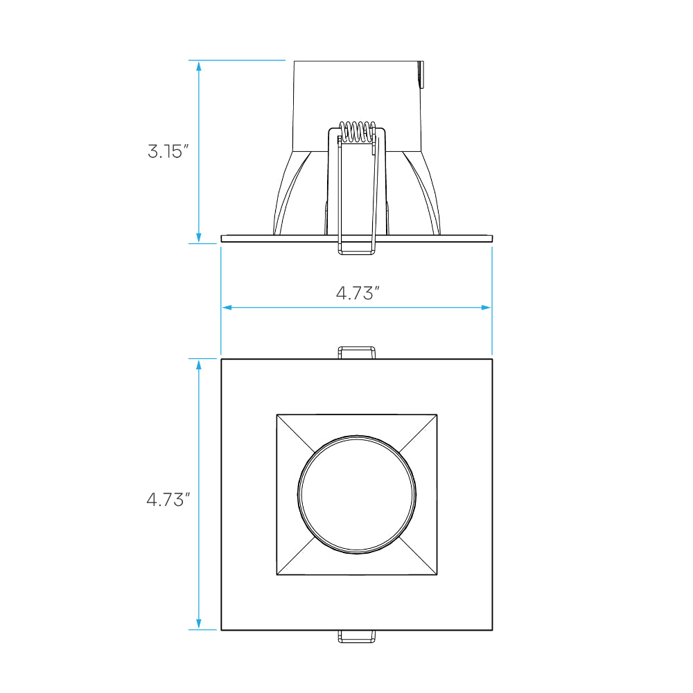 Luxrite 4" Regressed Canless Spotlight - Square - 5 CCT Selectable Additional Image 3