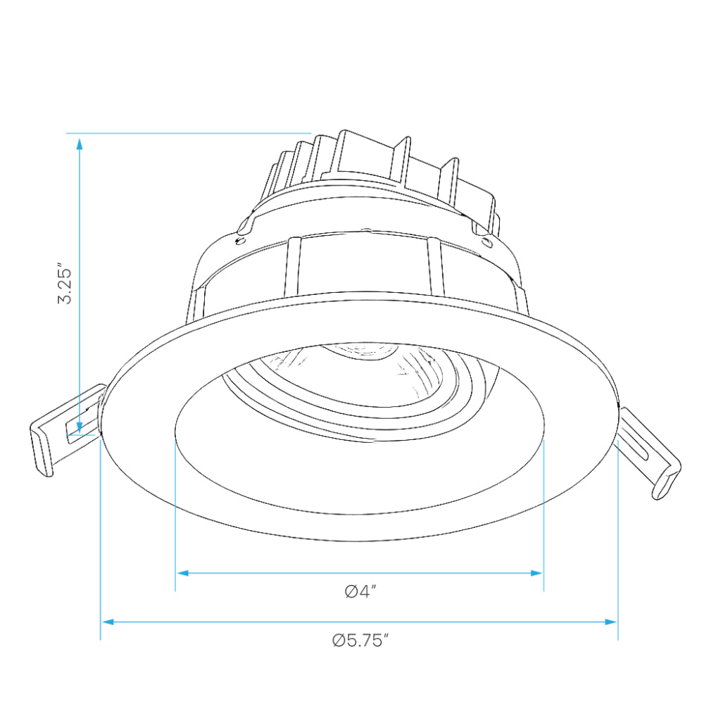 Luxrite 4" Regressed Gimbal Round 5CCT Canless Spotlight Additional Image 1