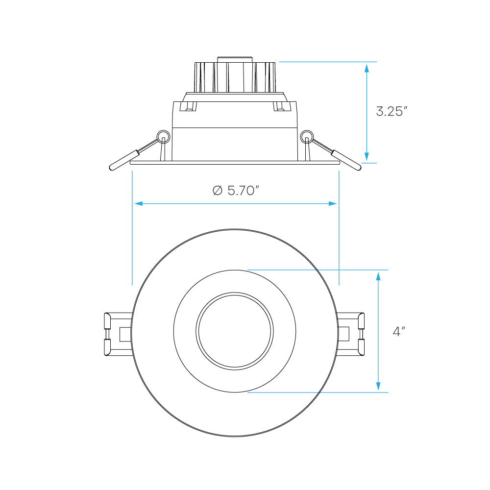 Luxrite 4" Regressed Gimbal Round 5CCT Canless Spotlight Additional Image 5