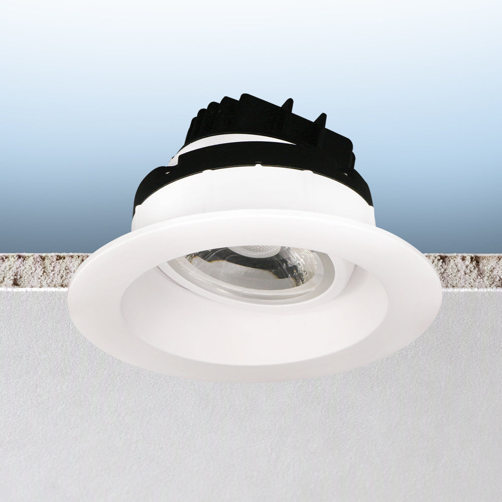 Luxrite 4" Regressed Gimbal Round 5CCT Canless Spotlight