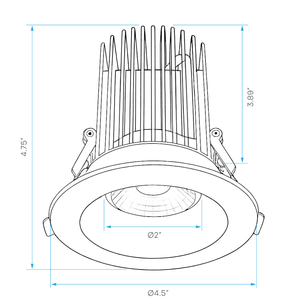 Luxrite 4" Regressed Interchangeable - 5 CCT Selectable High Output 60&ordm; - Dual Dimming/Universal Voltage Additional Image 1