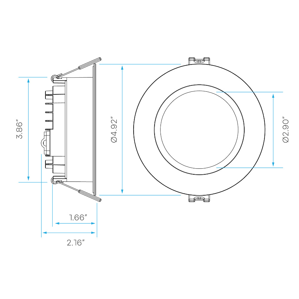 Luxrite 4" Regressed Mini Panel - CCT & Wattage Selectable - Dual Dimming/Universal Voltage Additional Image 10
