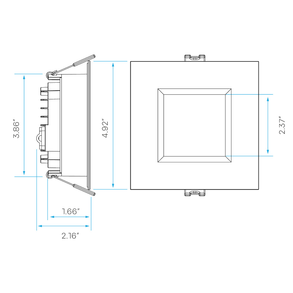 Luxrite 4" Regressed Mini Panel - CCT & Wattage Selectable - Dual Dimming/Universal Voltage Additional Image 4