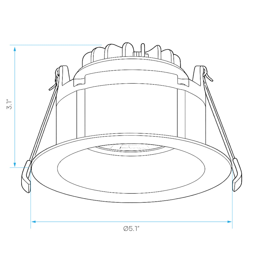 Luxrite 4" Regressed Recessed Gimbal - 5 CCT Selectable Additional Image 1