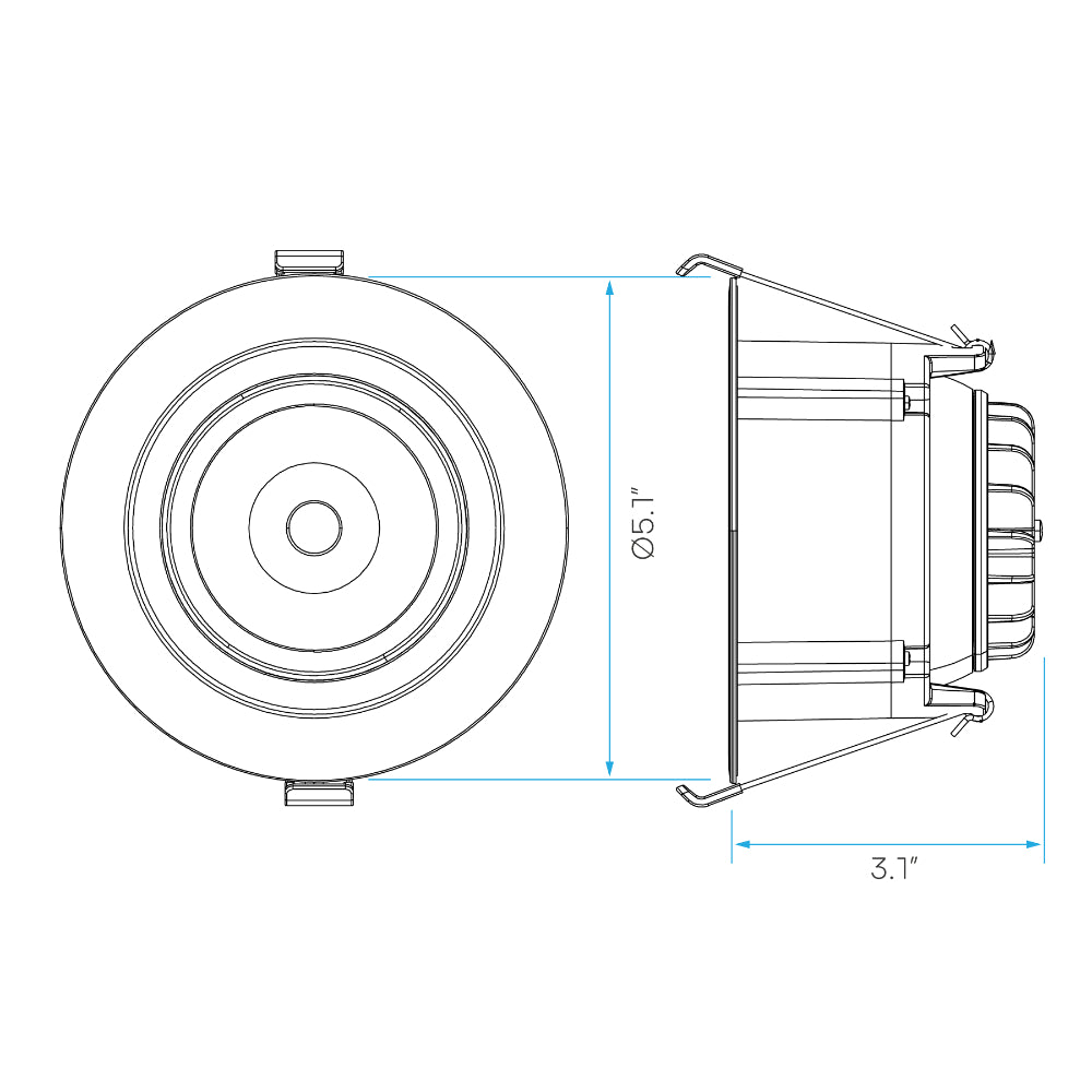 Luxrite 4" Regressed Recessed Gimbal - 5 CCT Selectable Additional Image 4
