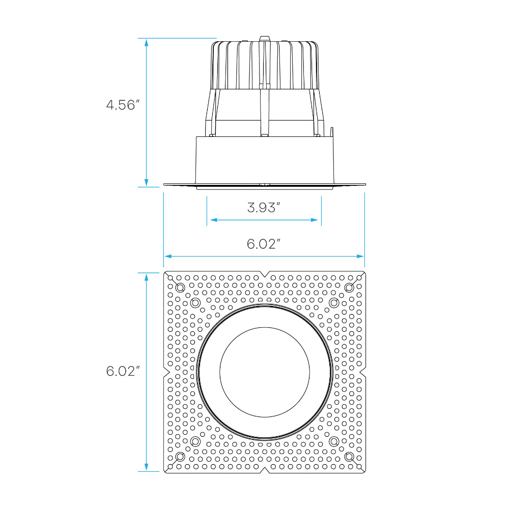 Luxrite 4" Regressed Trimless Push N' Lock Spotlight - CCT Selectable Dual Dimming/Universal Voltage Additional Image 2