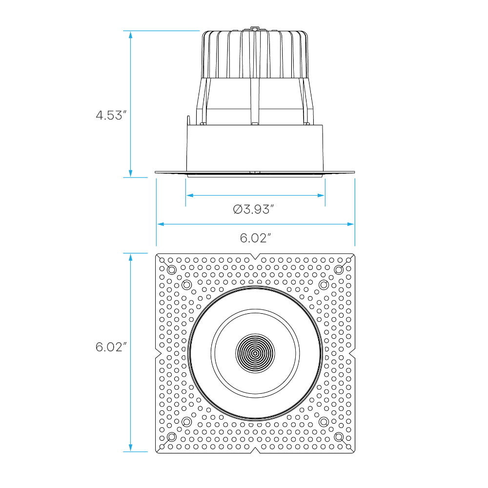 Luxrite 4" Regressed Trimless Push N' Lock Zoomable Spotlight - CCT Selectable Dual Dimming/Universal Voltage Additional Image 5