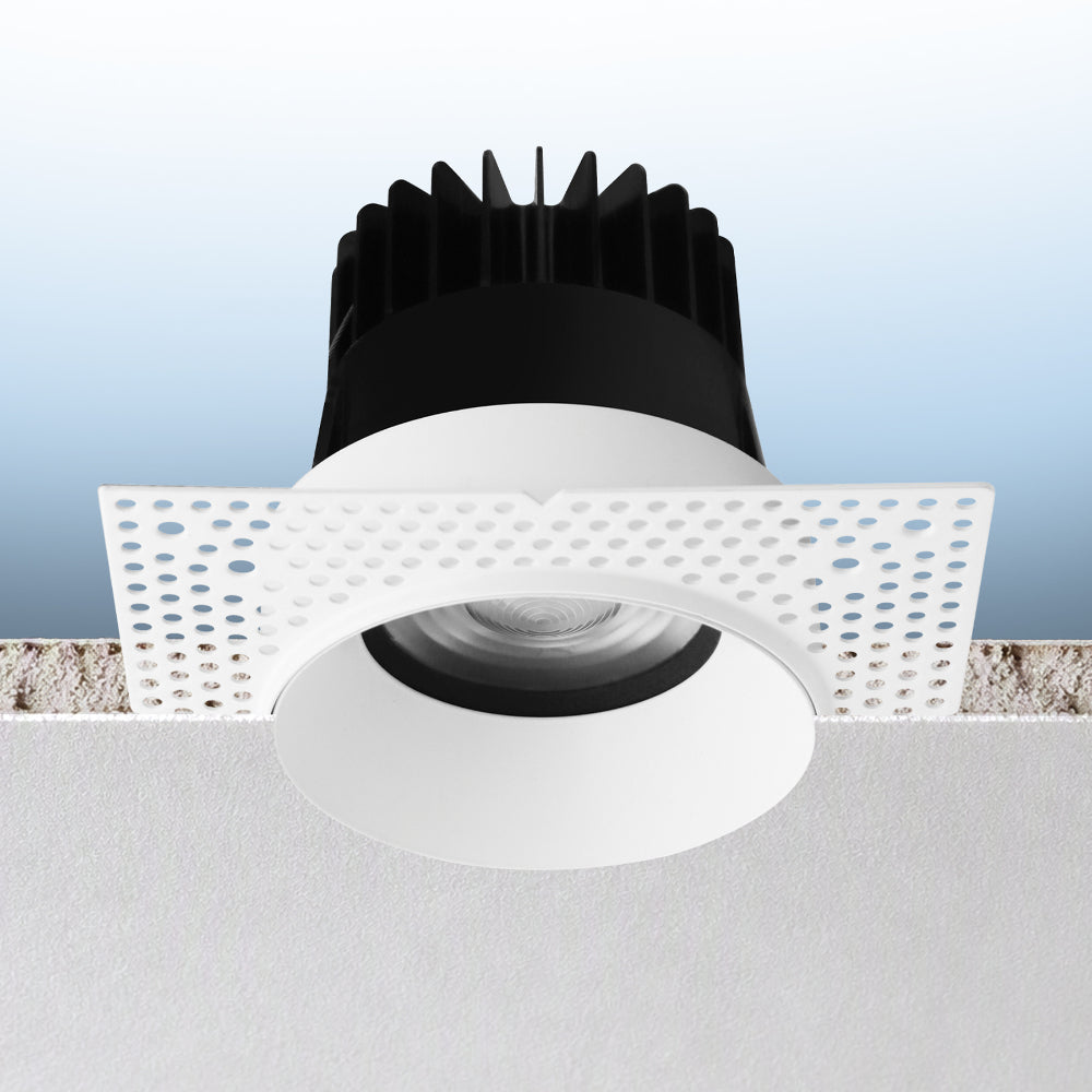 Luxrite 4" Regressed Trimless Push N' Lock Zoomable Spotlight - CCT Selectable Dual Dimming/Universal Voltage