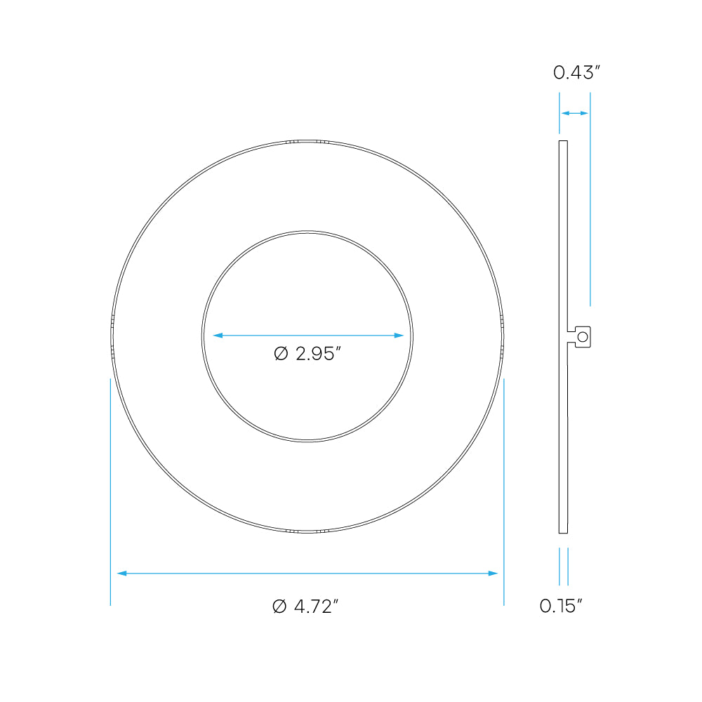 Luxrite 4" Round Trim Replacement - Brass Finish Additional Image 1