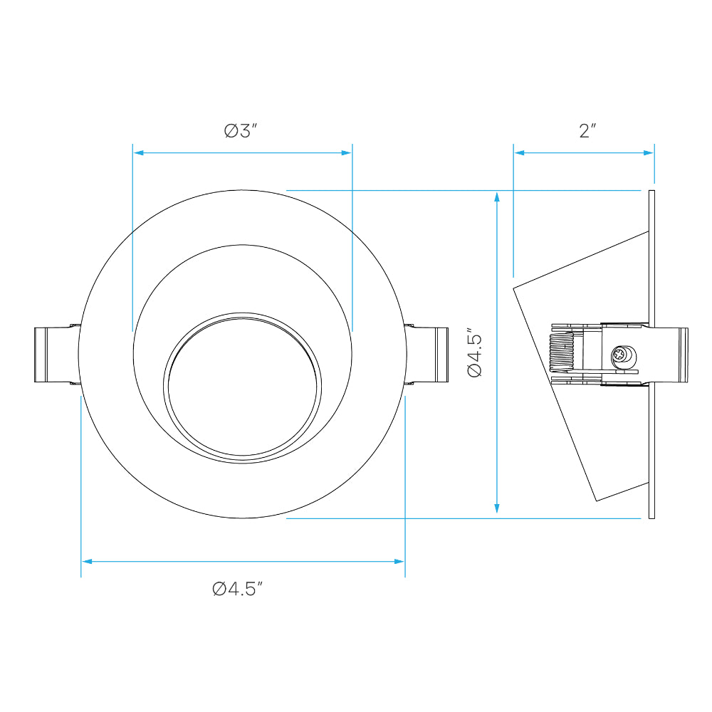 Luxrite 4" Round Wall Washer Trim Replacement - White Finish Additional Image 1