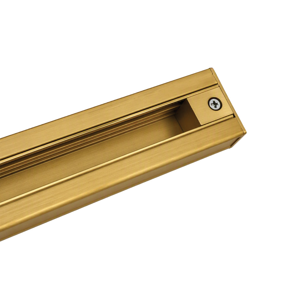 Luxrite 4' Surface Mount H-Type Single Circuit 3-Wire Track - Brass Finish