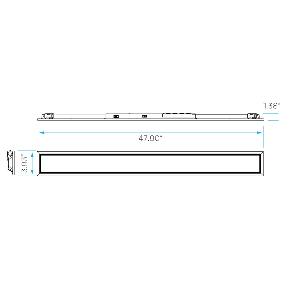 Luxrite 4" x 4' Recessed Backlit Panel - CCT & Wattage Selectable Additional Image 3