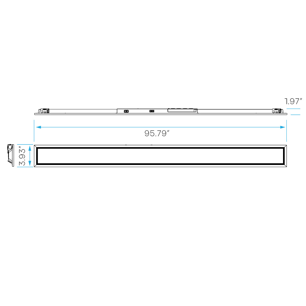 Luxrite 4" x 8' Recessed Backlit Panel - CCT & Wattage Selectable Additional Image 3