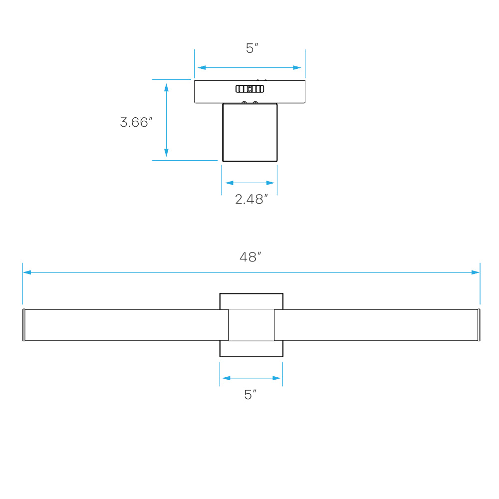 Luxrite 48" Vanity LED Bar - CCT Selectable Round Additional Image 4