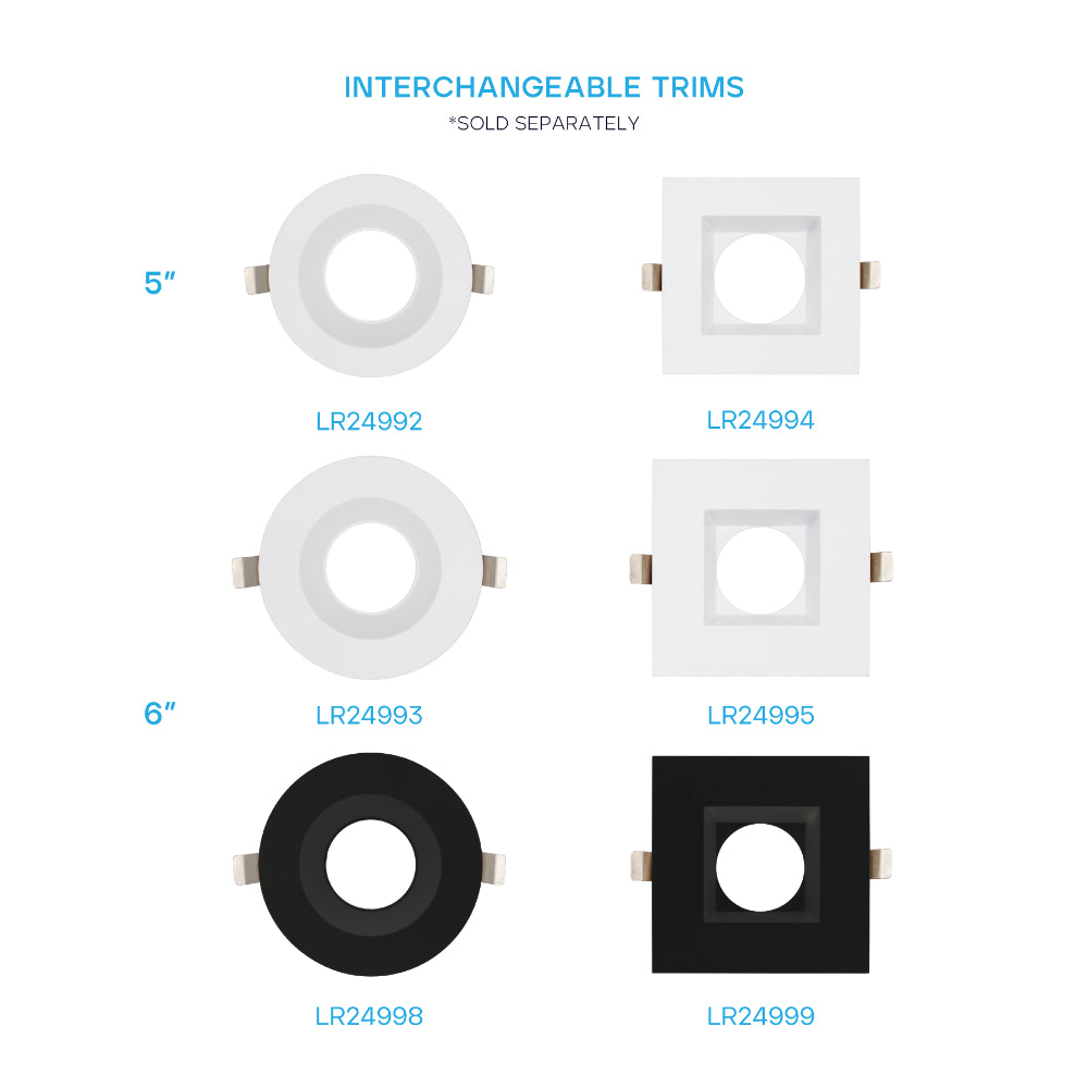 Luxrite 5-6" Regressed Interchangeable - CCT Selectable Universal Voltage/Dual Dimming Additional Image 4