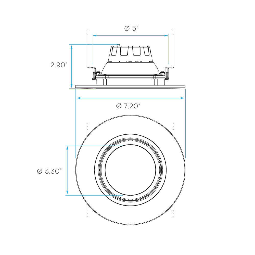 Luxrite 5-6" Retrofit Gimbal 5CCT Downlight Additional Image 2
