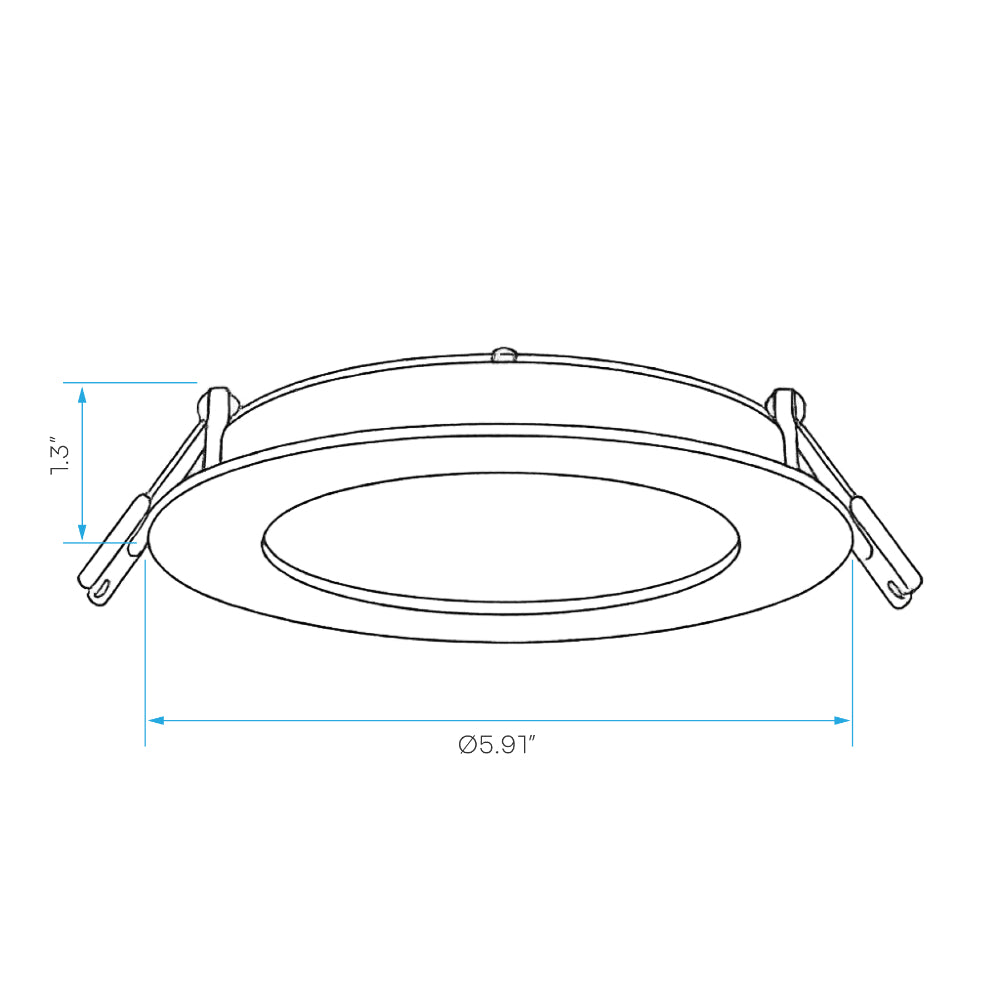 Luxrite 5" Eco Backlit Mini Panel Canless Spotlight - 5CCT Selectable High Output Additional Image 1