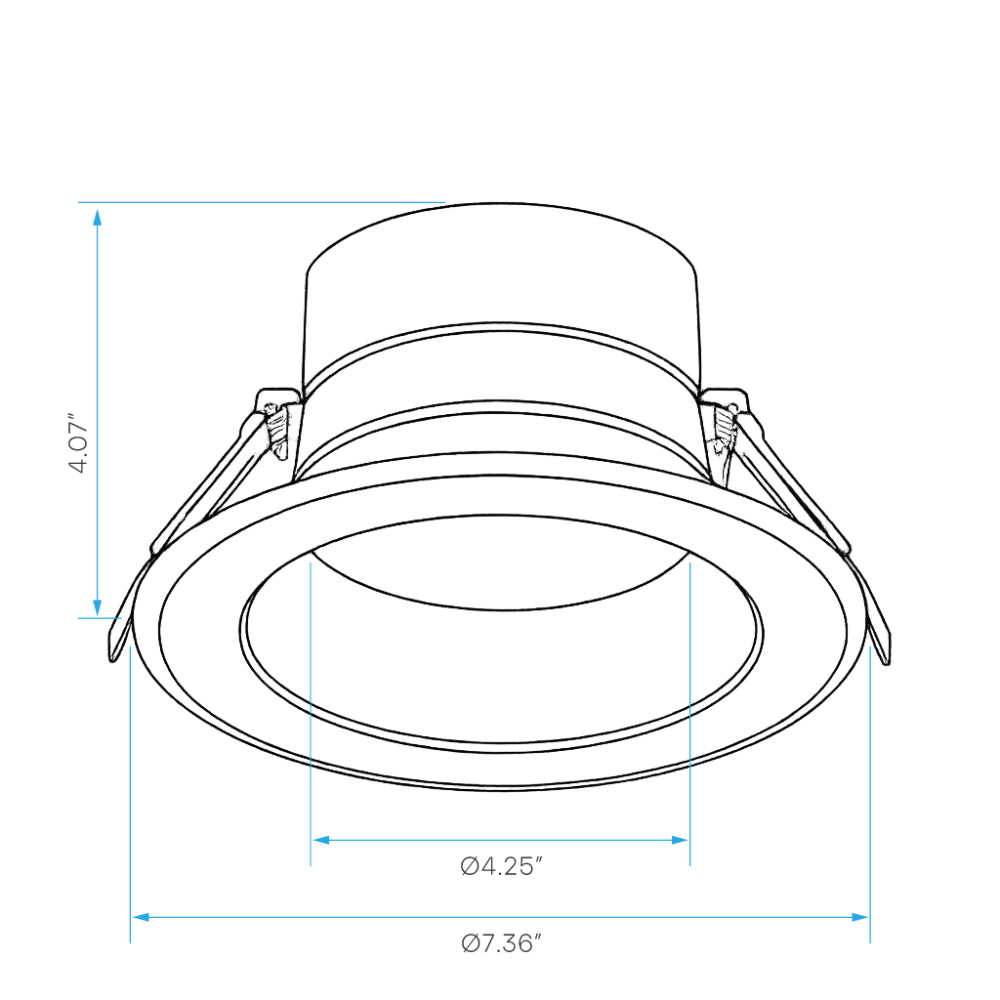 Luxrite 6" 5 CCT & 3 Wattage Selectable - Universal Voltage/Dual Dimming Commercial Downlight Additional Image 1
