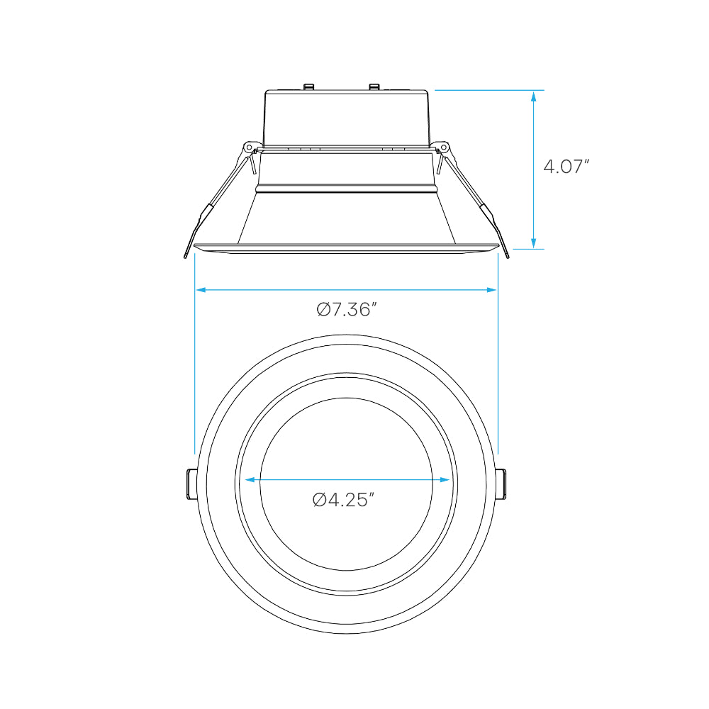 Luxrite 6" 5 CCT & 3 Wattage Selectable - Universal Voltage/Dual Dimming Commercial Downlight Additional Image 5
