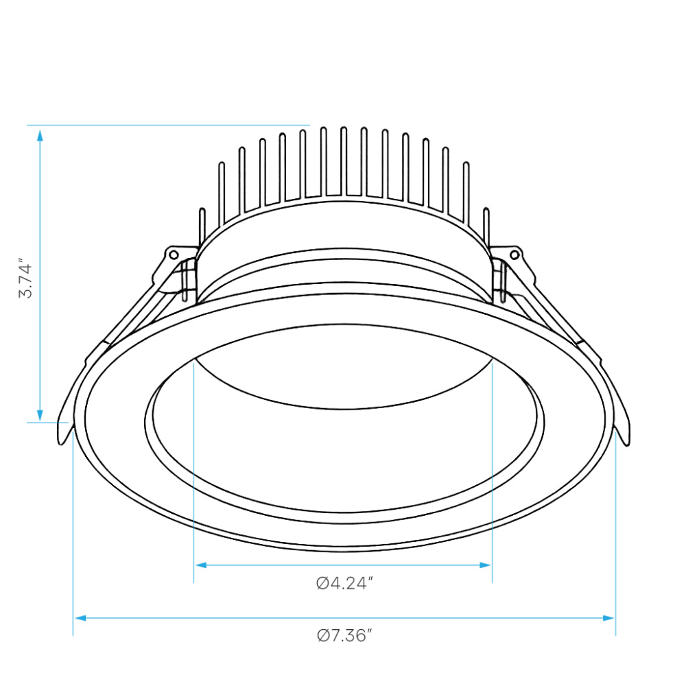 Luxrite 6" 5 CCT & 3 Wattage Selectable - Universal Voltage/Dual Dimming High Output Commercial Downlight Additional Image 1