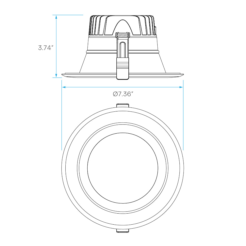 Luxrite 6" 5 CCT & 3 Wattage Selectable - Universal Voltage/Dual Dimming High Output Commercial Downlight Additional Image 4
