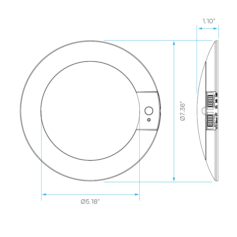 Luxrite 6" Adjustable PIR Sensor Bi-Level Disk Light - CCT Selectable Additional Image 3