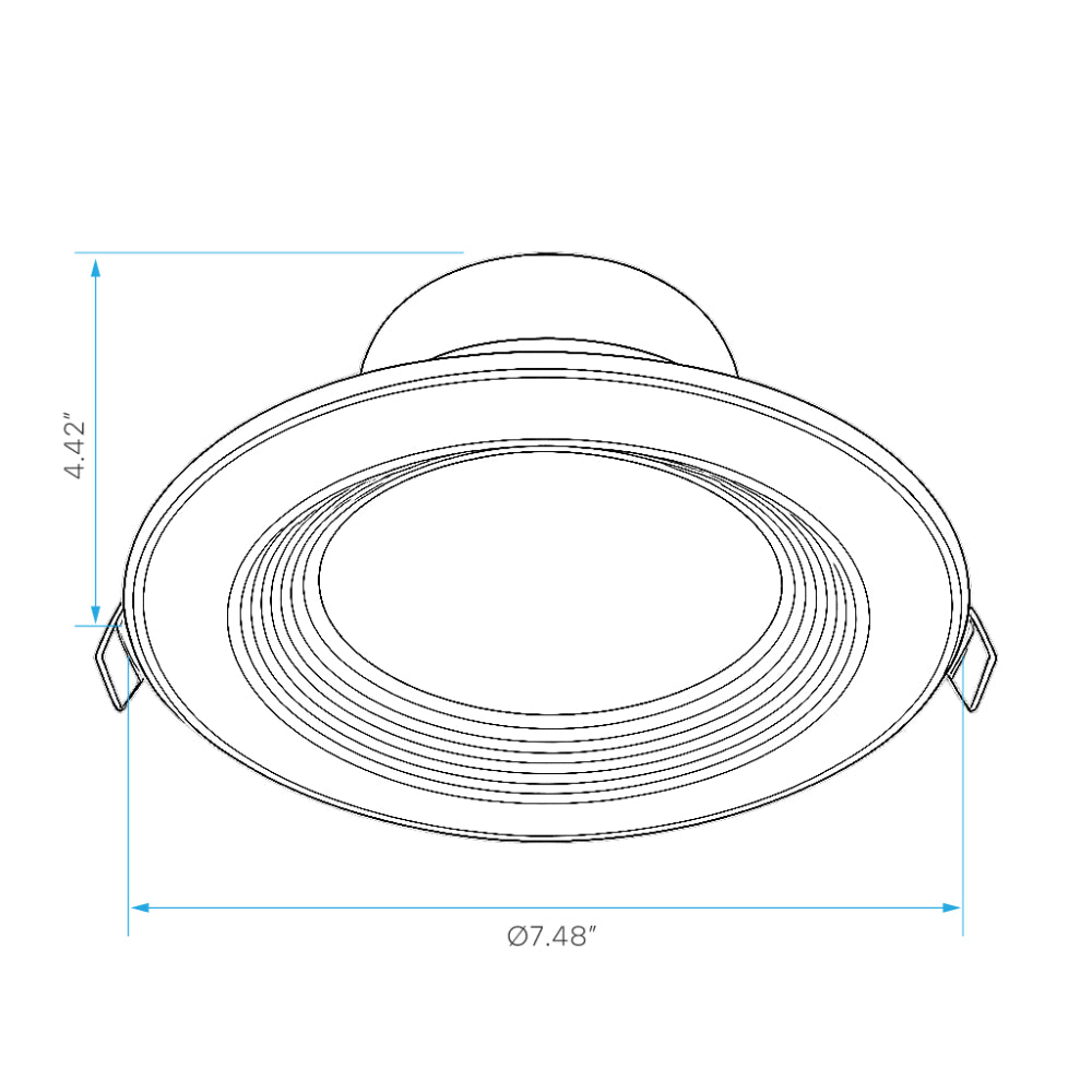 Luxrite 6" Baffled CCT & Wattage Selectable Universal Voltage Dual Dimming Commercial Downlight Additional Image 1