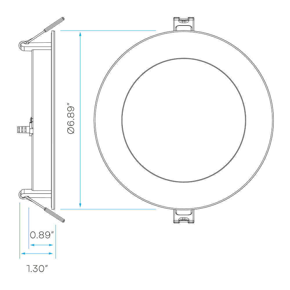 Luxrite 6" Eco Backlit Mini Panel Canless Spotlight - 5CCT Selectable High Output Additional Image 2