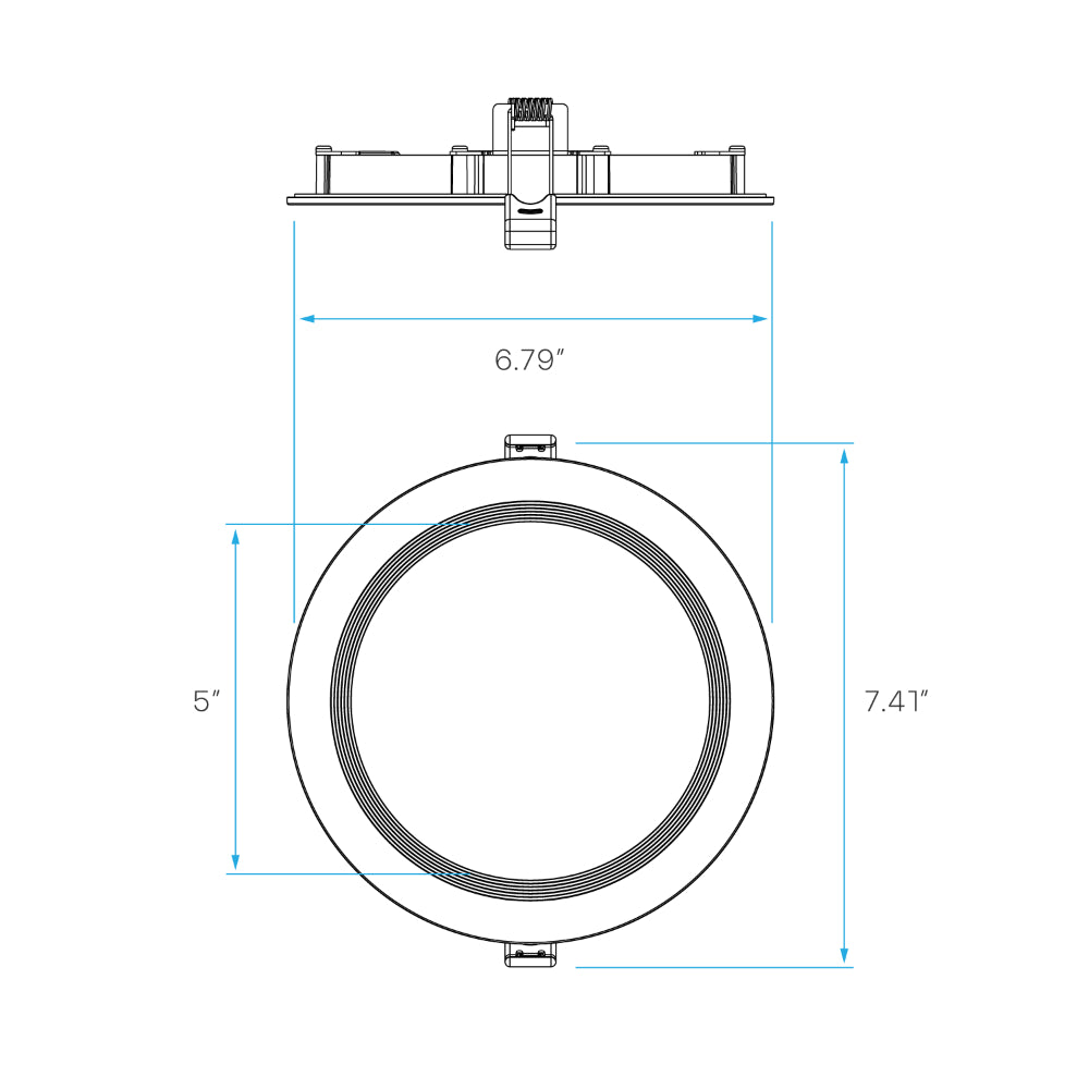 Luxrite 6" Mini Panel Round 5CCT Baffled Canless Wafer Spotlight Additional Image 3