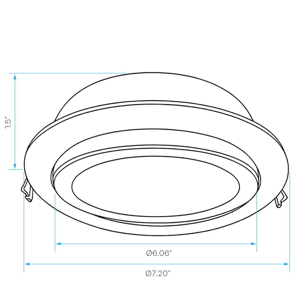 Luxrite 6" Mini Panel Round 5CCT Ho Gimbal Canless Wafer Spotlight Additional Image 1