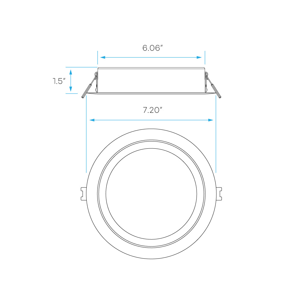 Luxrite 6" Mini Panel Round 5CCT Ho Gimbal Canless Wafer Spotlight Additional Image 4