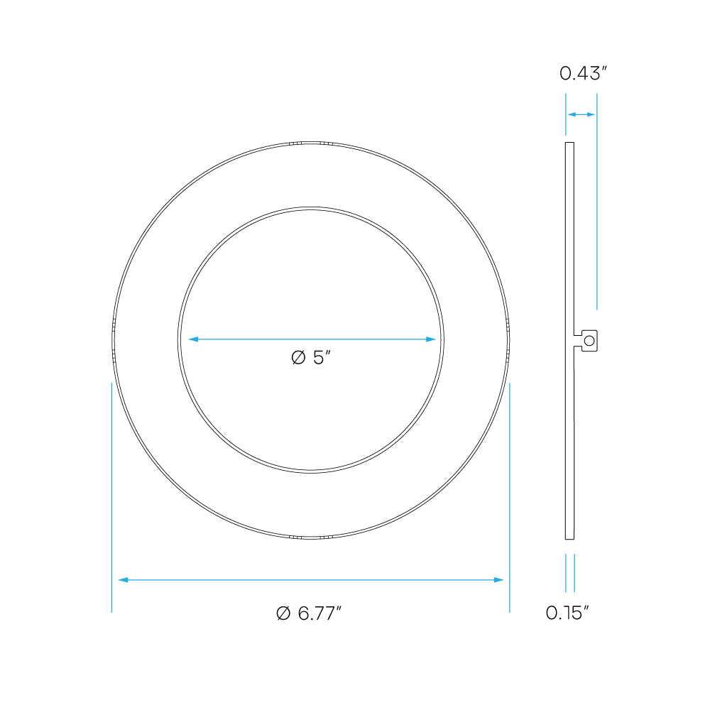 Luxrite 6" Mini Panel Round Trim For Canless Wafer Spotlight Additional Image 1