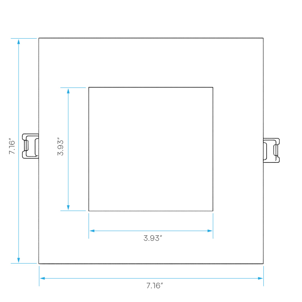 Luxrite 6" Mini Panel Square 5CCT High Output Smooth Canless Wafer Spotlight Additional Image 1