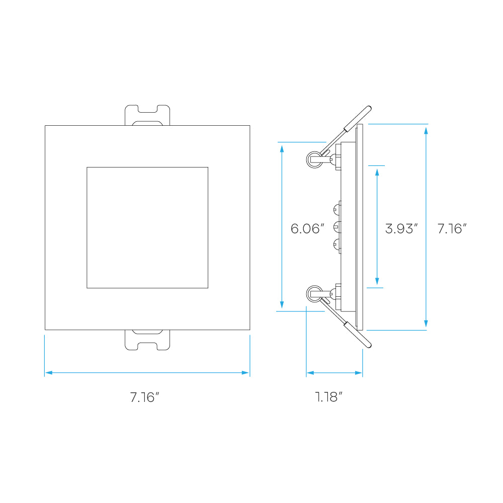 Luxrite 6" Mini Panel Square 5CCT High Output Smooth Canless Wafer Spotlight Additional Image 5