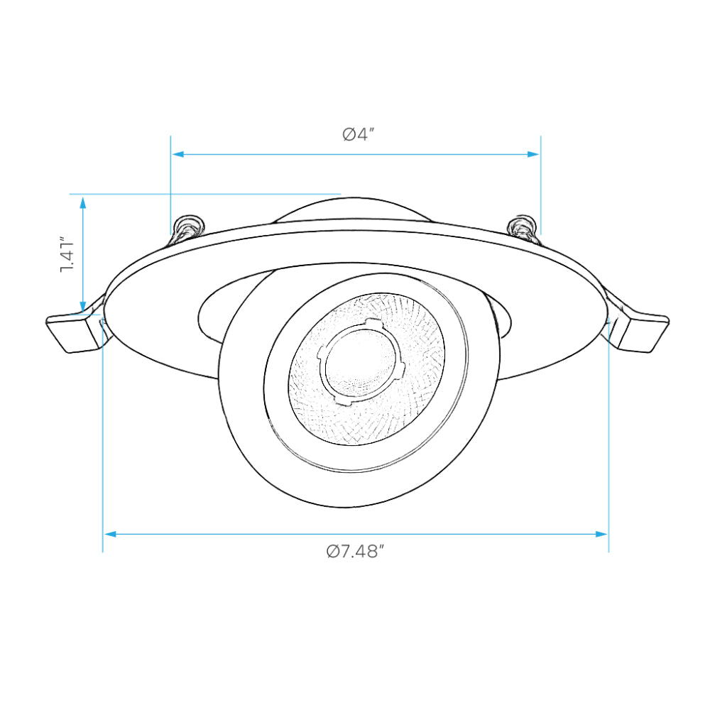 Luxrite 6" Recessed Floating Gimbal - 5 CCT Selectable Round Trim Additional Image 1