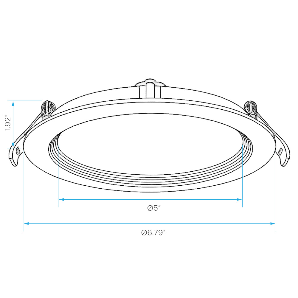 Luxrite 6" Recessed Mini Panel Canless Spotlight - 5CCT & 3 Wattage Selectable - Universal Voltage Additional Image 1