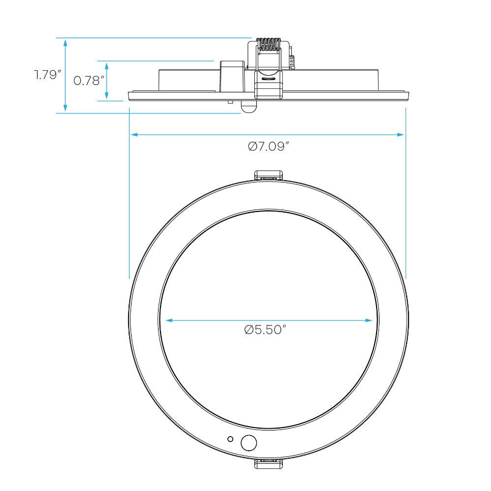 Luxrite 6" Recessed Mini Panel Canless Spotlight - 5CCT & Adjustable PIR Sensor - Universal Voltage Additional Image 5